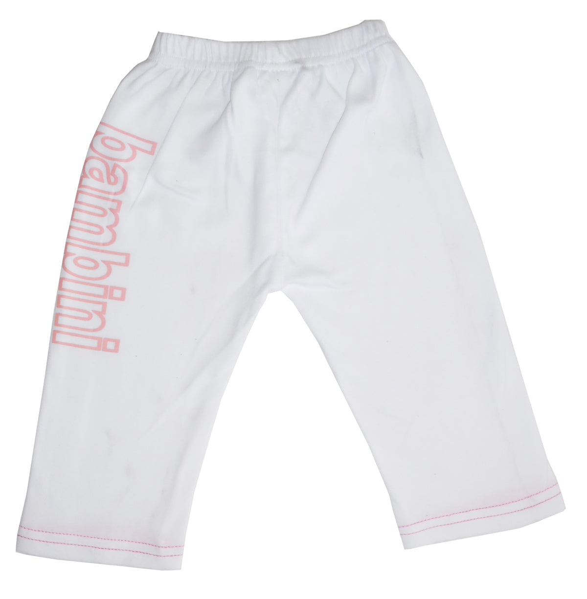 Bambini Girls White Pants with Print