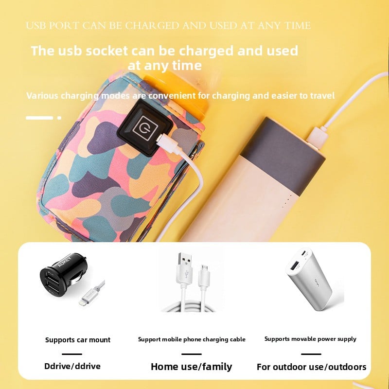 Baby Bottle Thermos Set Children's Universal Outdoor Portable Warm Milk Set Car Constant Temperature Heating Warm Artifact Home Cross-border