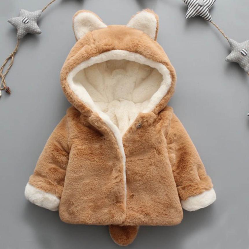 Baby Infant Girls Boys Winter Hooded Coat