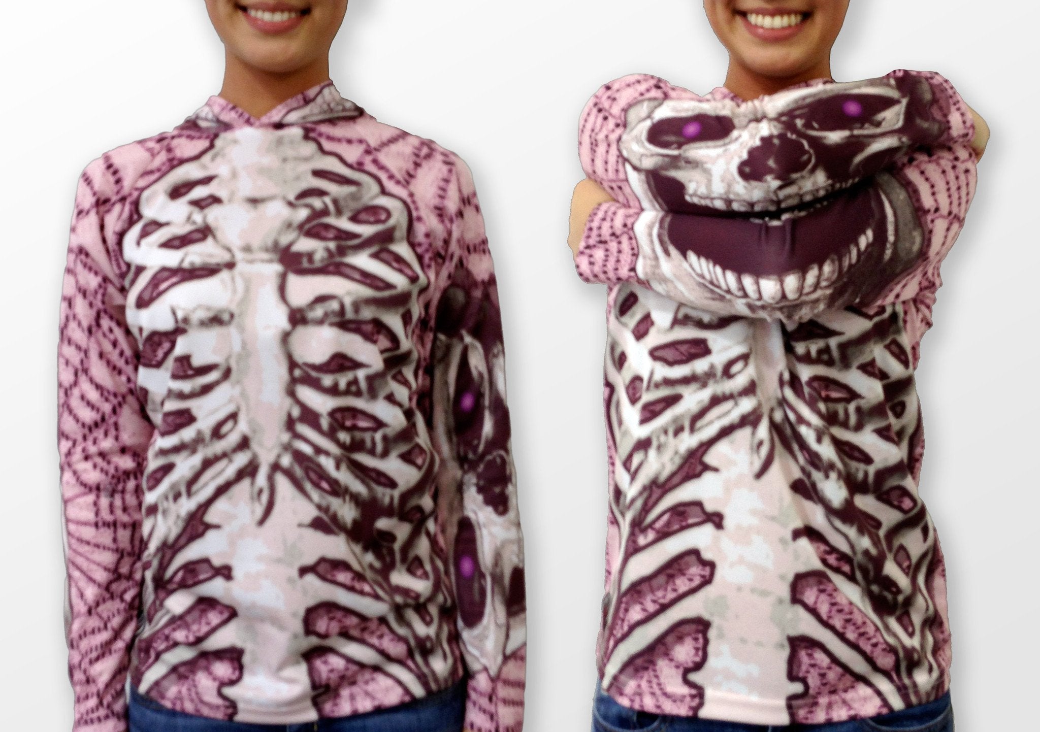 SKELETON in GREY Hoodie Sport Shirt by MOUTHMAN®