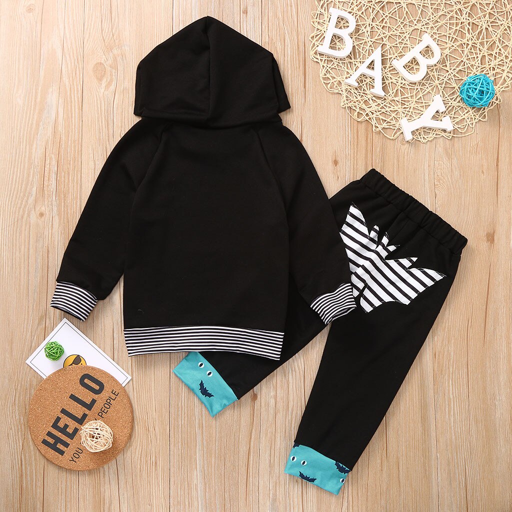 black Outfits Toddler Kids Baby Boys Long Sleeve