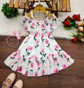 Girl's Lycra Floral Printed Frock Dress for Girls 2-3-YEARS