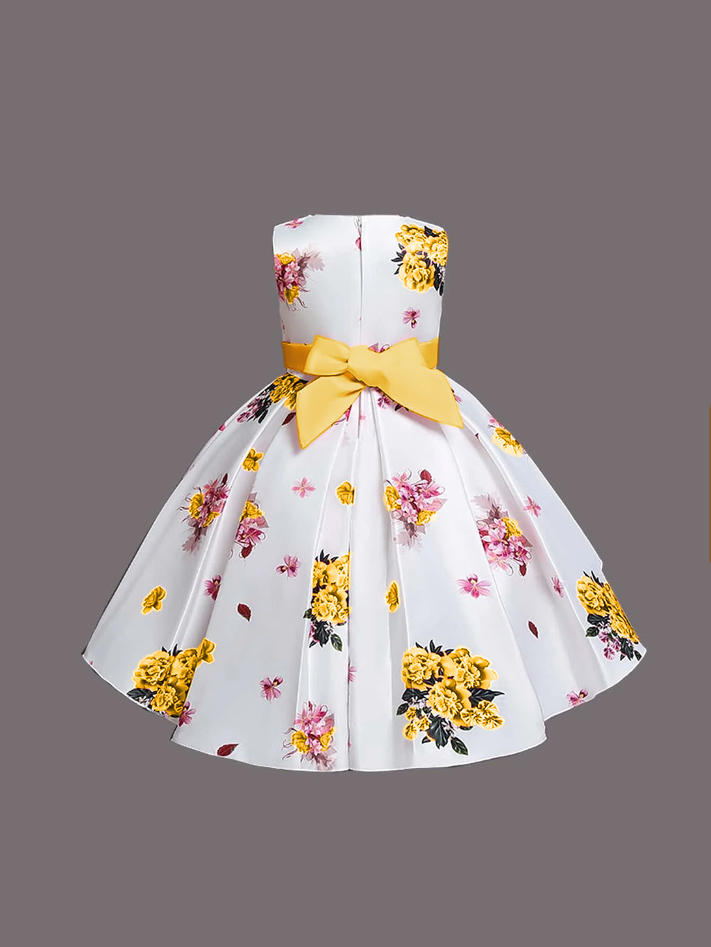 Girl's Satin Floral Printed Frock 4-5-YEAR