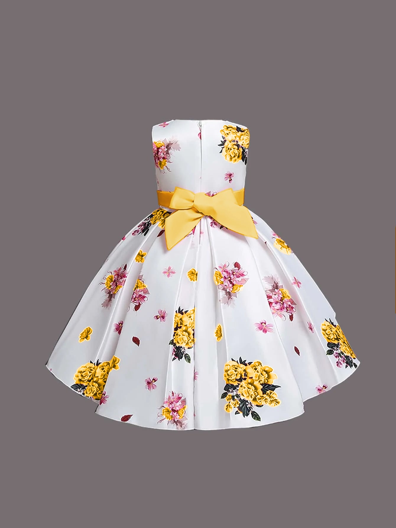 Girl's Satin Floral Printed Frock 4-5-YEAR