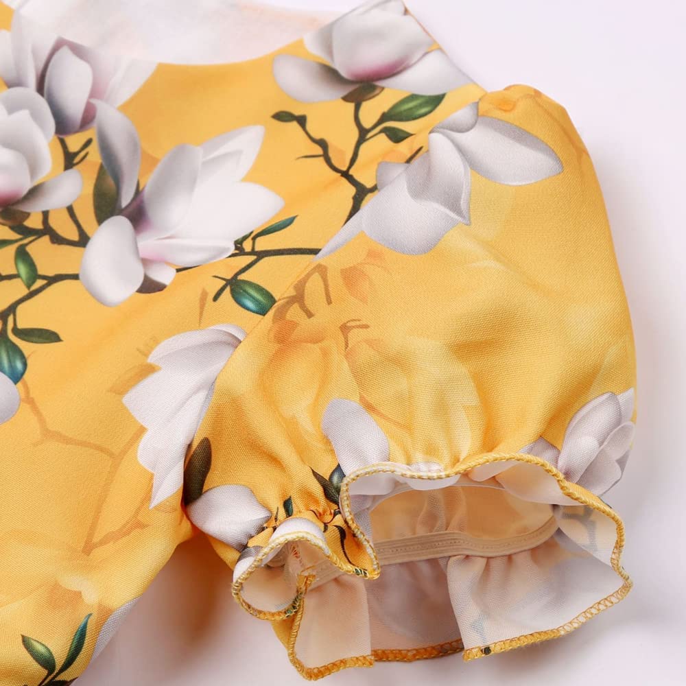 Girl's Satin Floral Printed Frock 4-5-YEARS