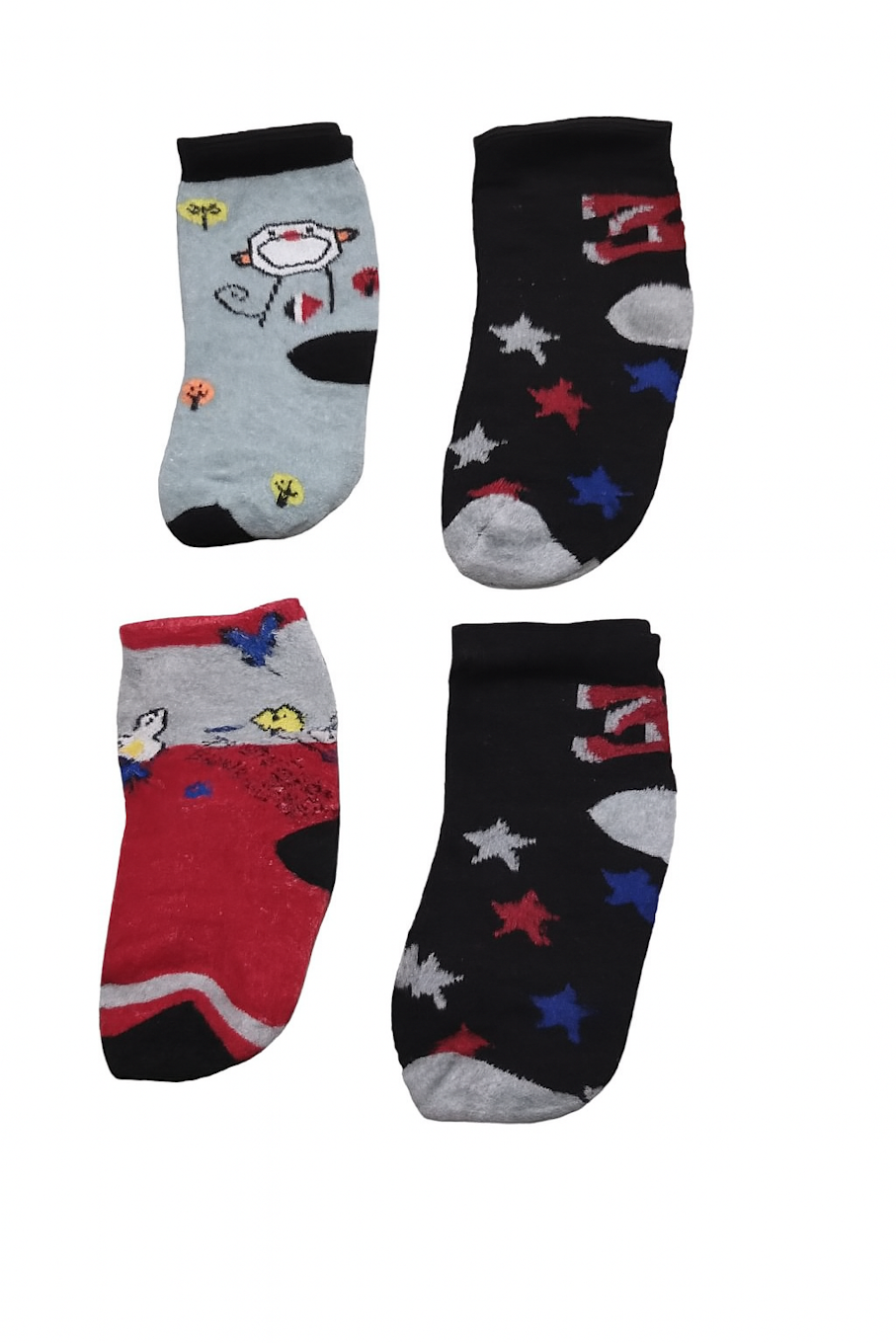 Baby Boy's Cotton Anti Slip Grip Socks (Pack of 4)