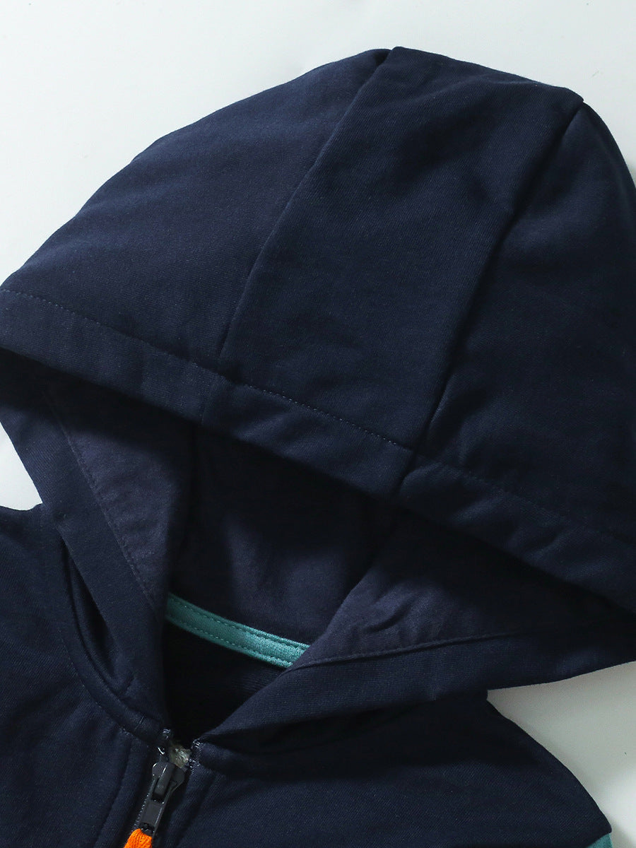 High Quality Spring And Autumn Boys Color Patchwork Long Sleeves Top