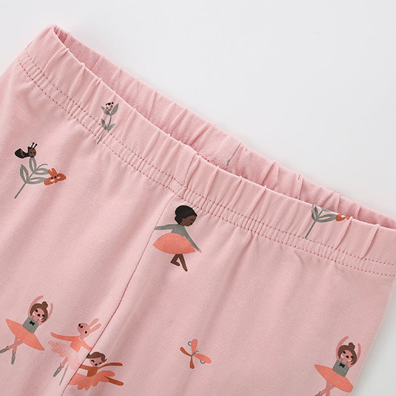 Autumn Arrival Baby Kids Girls Cartoon Ballerina Cute Pants