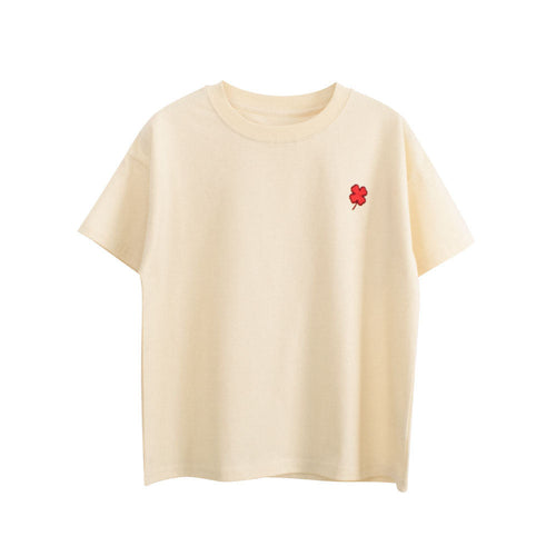 Boys and Girls’ Flower Embroidered T-shirt in European and American