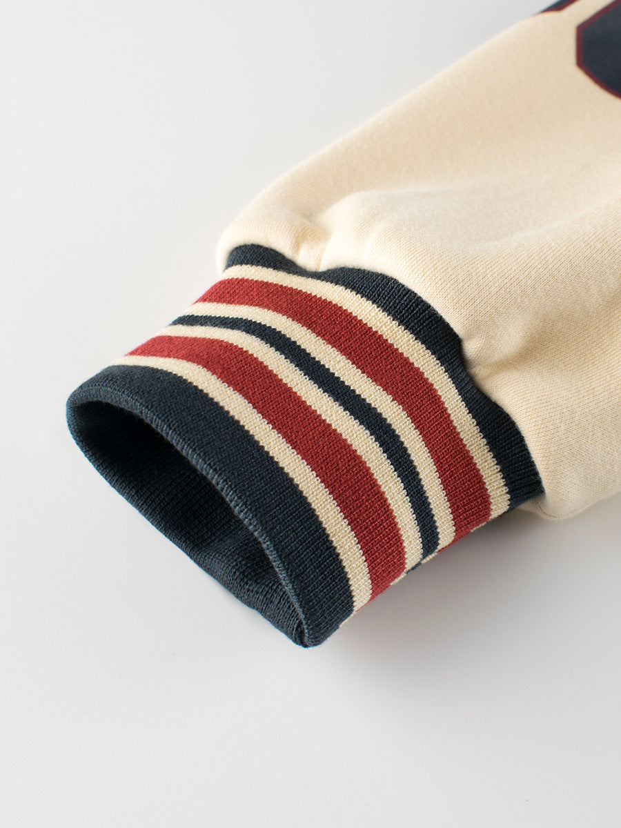 Boys and Girls Teddy Bear and Letters Printed Contrast Design Color