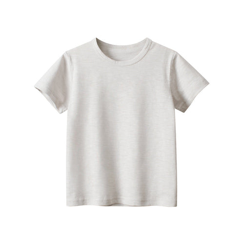 Baby Girl Solid Color Round Neck Basic T-Shirts