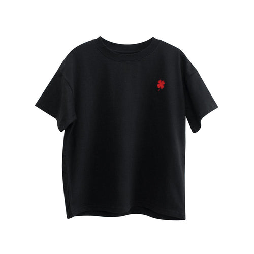 Boys and Girls’ Flower Embroidered T-shirt in European and American