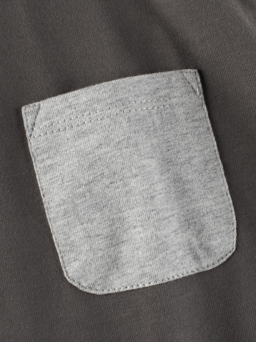 Autumn Baby Boys Color Patchwork Pocketed Long Sleeves Crew Neck Base