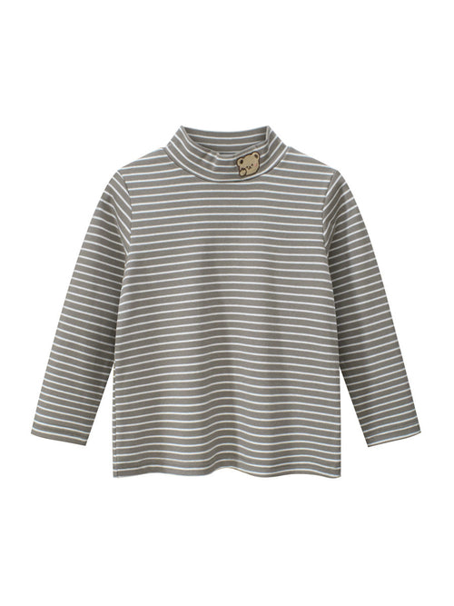 Autumn Baby Kids Boys Teddy Embroidery Pattern Striped Long Sleeves