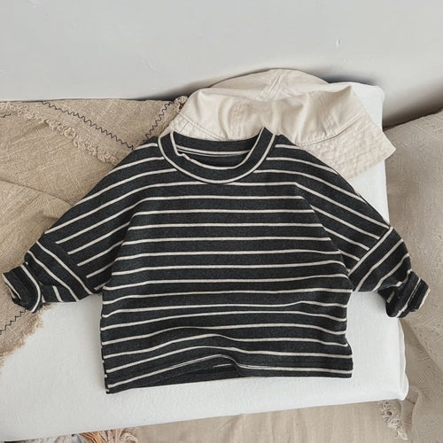 Baby Boys And Girls Striped Pattern O-Neck Long Sleeved Tops