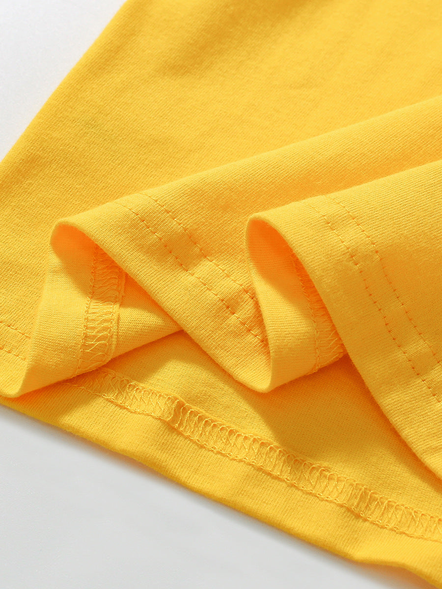 Boys’ Vehicles Cartoon Pattern Short Sleeves T-shirt in European and